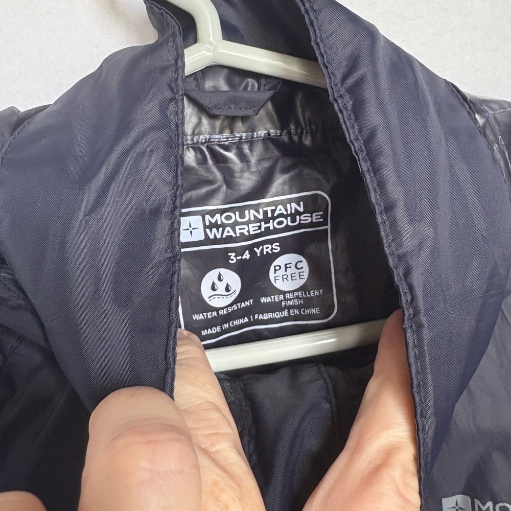 Mountain Warehouse IsoDry Kids Rain Jacket 3–4 Years Navy Blue Waterproof - Picture 4 of 6